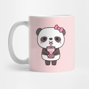 Cute Girl Panda Drinking Bubble Milk Tea Mug